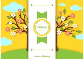 Spring Background Label Template vector