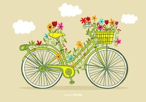Vintage Flower Bicycle Vector