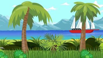 le grand bateau cherche près de la mer video