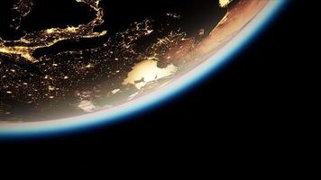 espace, soleil et planète terre la nuit video