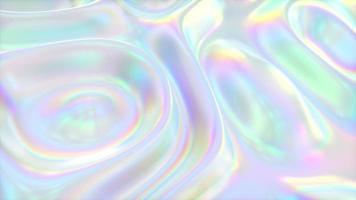 White Irridiscent Flowing Shape Clean Backdrop video