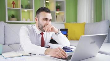 Businessman with Positive Emotions and Victory. The happy and cheerful businessman received good news and was very happy about it. Lucky person, wealth and success. video