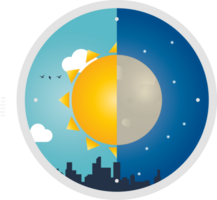 Moon and sun vector