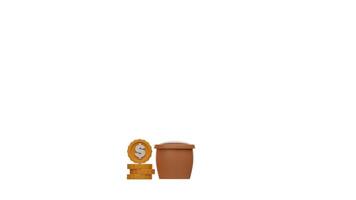 3D animation Plant with money growing, financial growth concept, investment and savings themes, business success and wealth growth illustrations, money plant graphic. Alpha Channel. video