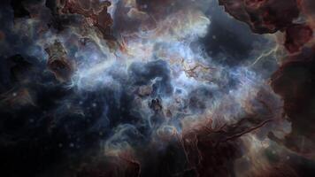 une vibrant et coloré nébuleuse dans extérieur espace video